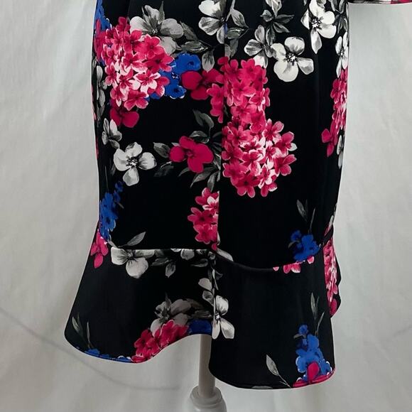 Nine West Bold Floral CottageCore Ruffled Date Night Dress NWOT Size 8 - Picture 8 of 14